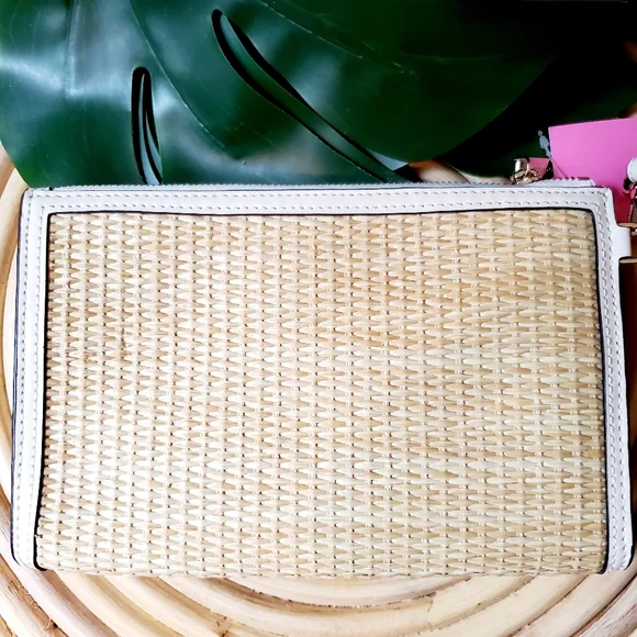 🆕 Pina colada pineapple fruit yellow green kate spade wristlet wallet straw
